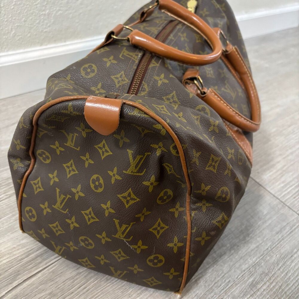 Louis Vuitton Keepall Bandouliere Duffle Brown Canvas